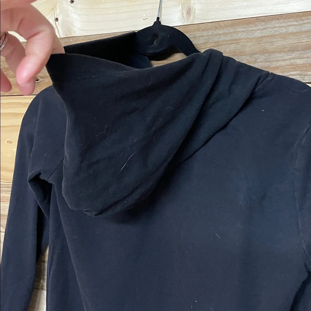 Justice size 10 Black Zip-Up Lightweight Hoodie with Colorful Smiley Face